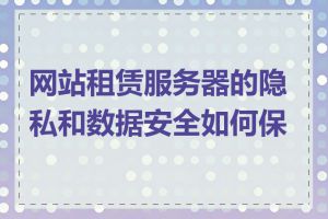 网站租赁服务器的隐私和数据安全如何保障