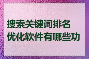 搜索关键词排名优化软件有哪些功能