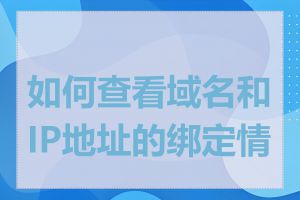 如何查看域名和IP地址的绑定情况