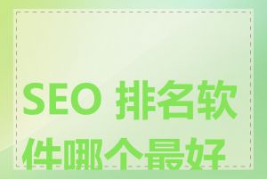 SEO 排名软件哪个最好用