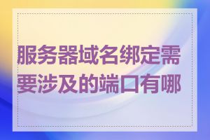 服务器域名绑定需要涉及的端口有哪些