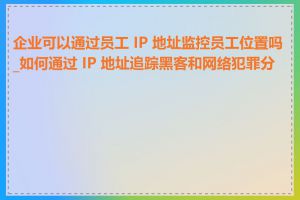 企业可以通过员工 IP 地址监控员工位置吗_如何通过 IP 地址追踪黑客和网络犯罪分子