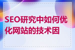 SEO研究中如何优化网站的技术因素