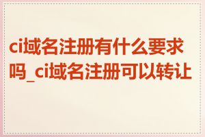 ci域名注册有什么要求吗_ci域名注册可以转让吗