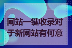 网站一键收录对于新网站有何意义