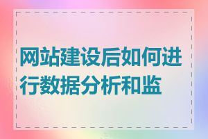 网站建设后如何进行数据分析和监控