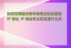 如何在网络诊断中使用主机名查找 IP 地址_IP 地址和主机名是什么关系