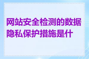 网站安全检测的数据隐私保护措施是什么