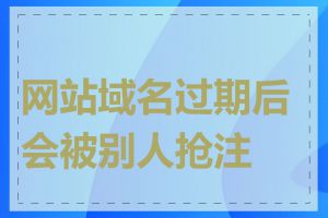 网站域名过期后会被别人抢注吗