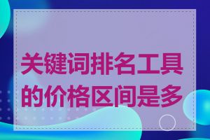 关键词排名工具的价格区间是多少