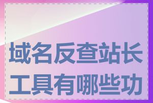 域名反查站长工具有哪些功能