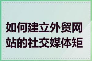 如何建立外贸网站的社交媒体矩阵