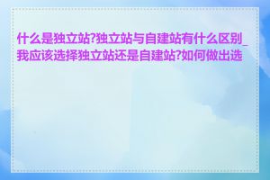 什么是独立站?独立站与自建站有什么区别_我应该选择独立站还是自建站?如何做出选择