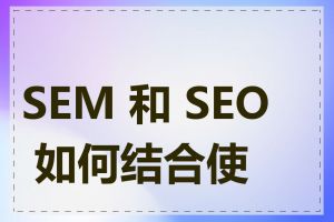 SEM 和 SEO 如何结合使用