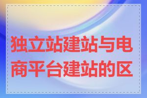 独立站建站与电商平台建站的区别