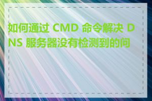 如何通过 CMD 命令解决 DNS 服务器没有检测到的问题