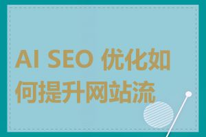 AI SEO 优化如何提升网站流量