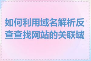 如何利用域名解析反查查找网站的关联域名