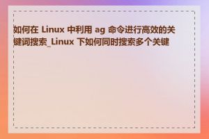 如何在 Linux 中利用 ag 命令进行高效的关键词搜索_Linux 下如何同时搜索多个关键词