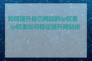 如何提升自己网站的ip权重_ip权重如何稳定提升网站排名