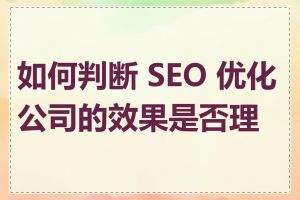 如何判断 SEO 优化公司的效果是否理想