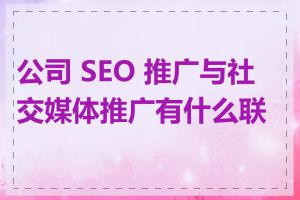 公司 SEO 推广与社交媒体推广有什么联系