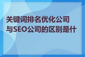 关键词排名优化公司与SEO公司的区别是什么