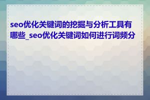 seo优化关键词的挖掘与分析工具有哪些_seo优化关键词如何进行词频分析