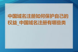 中国域名注册如何保护自己的权益_中国域名注册有哪些类型