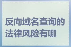 反向域名查询的法律风险有哪些