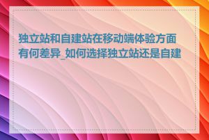 独立站和自建站在移动端体验方面有何差异_如何选择独立站还是自建站