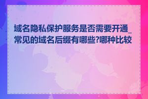 域名隐私保护服务是否需要开通_常见的域名后缀有哪些?哪种比较好