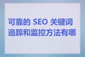 可靠的 SEO 关键词追踪和监控方法有哪些