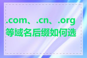 .com、.cn、.org等域名后缀如何选择