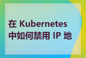 在 Kubernetes 中如何禁用 IP 地址