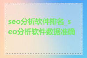 seo分析软件排名_seo分析软件数据准确吗