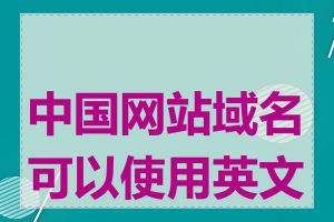 中国网站域名可以使用英文吗