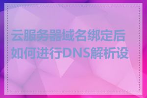 云服务器域名绑定后如何进行DNS解析设置