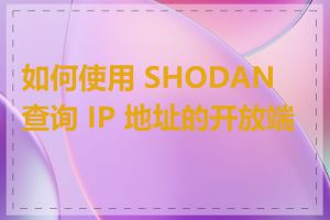 如何使用 SHODAN 查询 IP 地址的开放端口