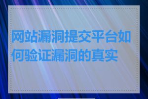 网站漏洞提交平台如何验证漏洞的真实性