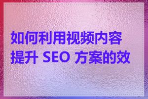 如何利用视频内容提升 SEO 方案的效果