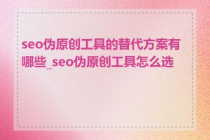 seo伪原创工具的替代方案有哪些_seo伪原创工具怎么选择