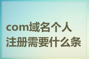 com域名个人注册需要什么条件