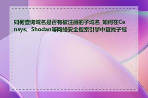 如何查询域名是否有被注册的子域名_如何在Censys、Shodan等网络安全搜索引擎中查找子域名