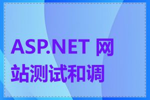 ASP.NET 网站测试和调试