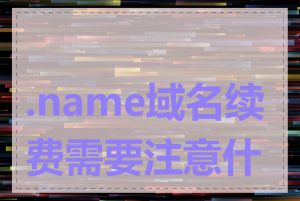 .name域名续费需要注意什么