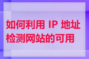 如何利用 IP 地址检测网站的可用性