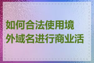 如何合法使用境外域名进行商业活动