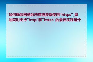 如何确保网站的所有链接都使用"https"_网站同时支持"http"和"https"的最佳实践是什么