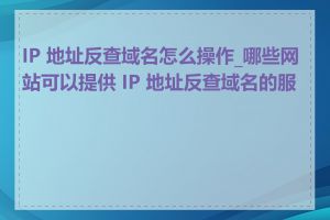 IP 地址反查域名怎么操作_哪些网站可以提供 IP 地址反查域名的服务